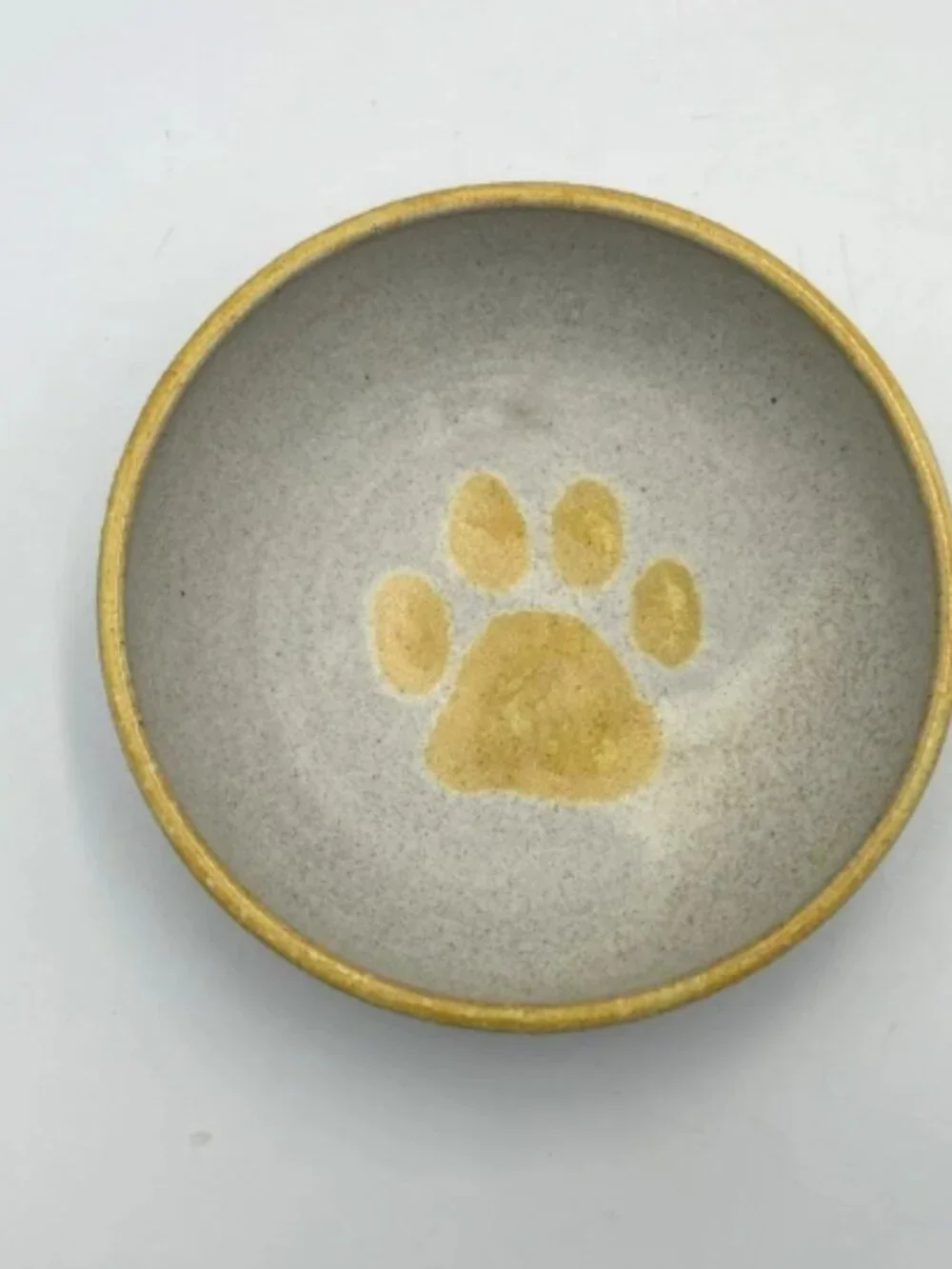 洛克: 08-25 20:28:15 Handmade Pottery Pet Bowls Set of 2 Gray/White Gray/Yellow Sp